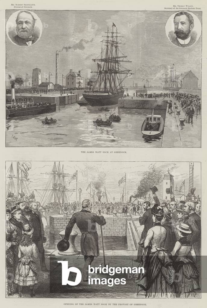 The James Watt Dock at Greenock (engraving)
