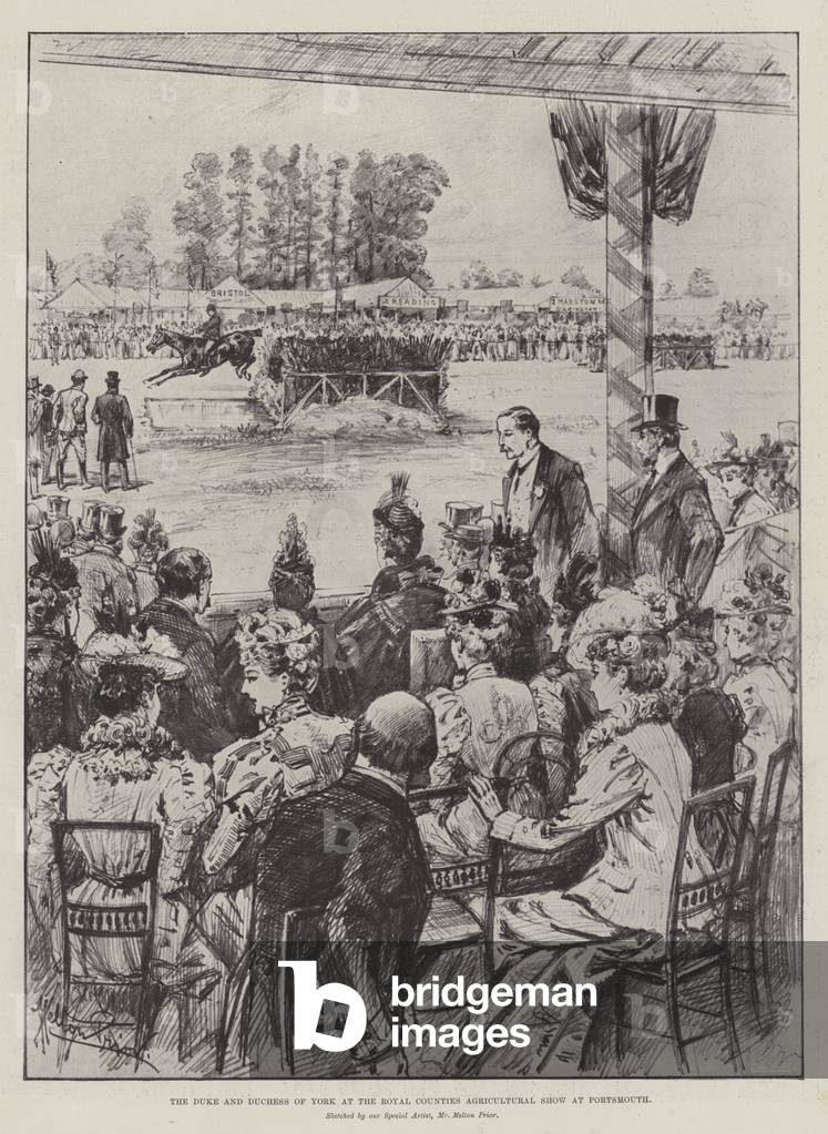 The Duke and Duchess of York at the Royal Counties Agricultural Show at Portsmouth (litho)