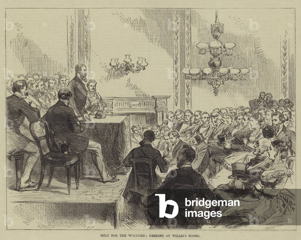 Help for the Wounded, Meeting at Willis's Rooms (engraving)