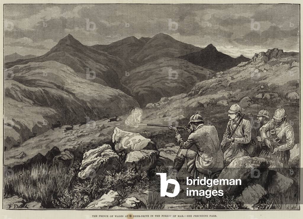 The Prince of Wales at Deer-Drive in the Forest of Mar (engraving)