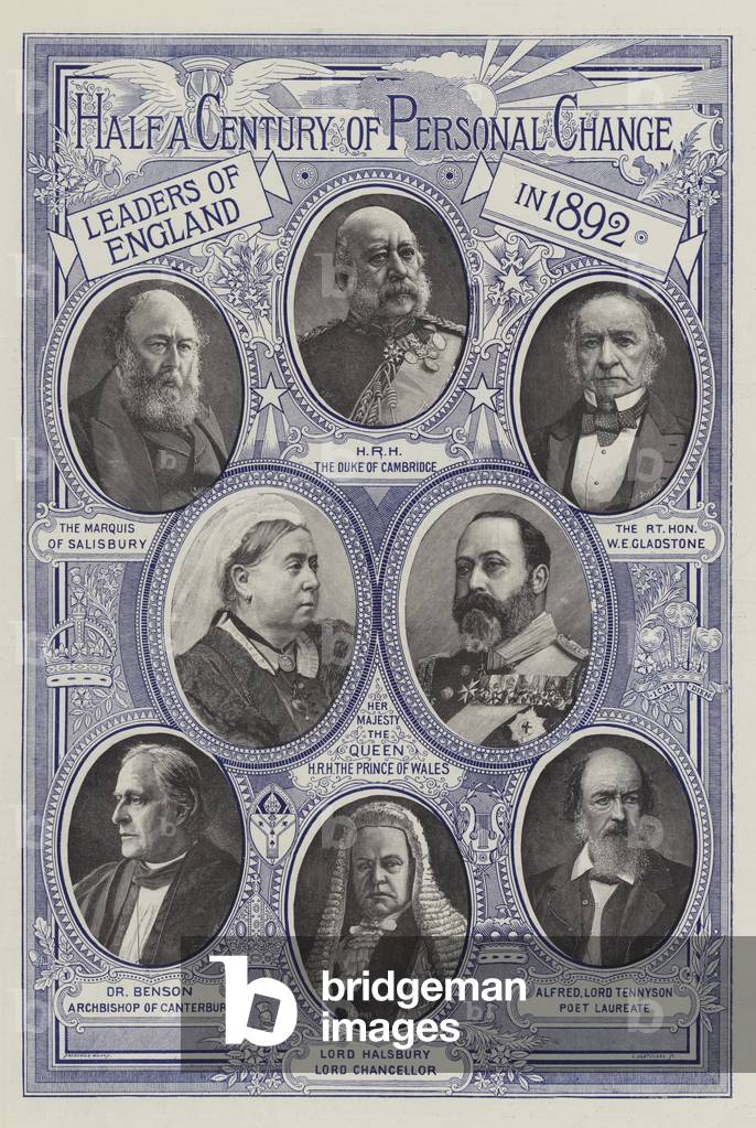 Half a Century of Personal Change, Leaders of England in 1842 (engraving)
