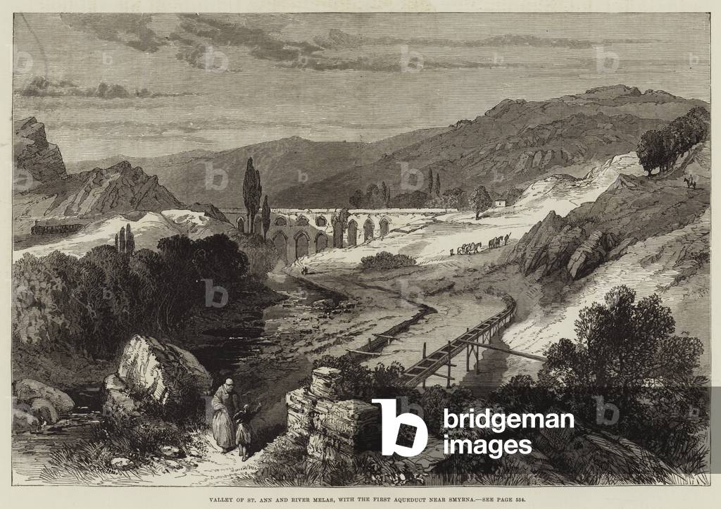 Valley of St Ann and River Melas, with the First Aqueduct near Smyrna (engraving)