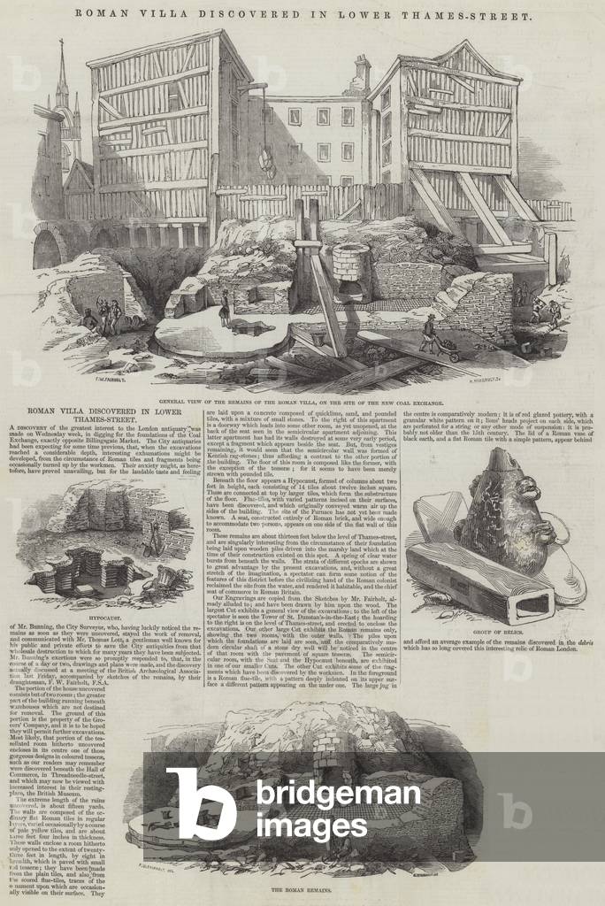 Roman Villa discovered in Lower Thames-Street (engraving)