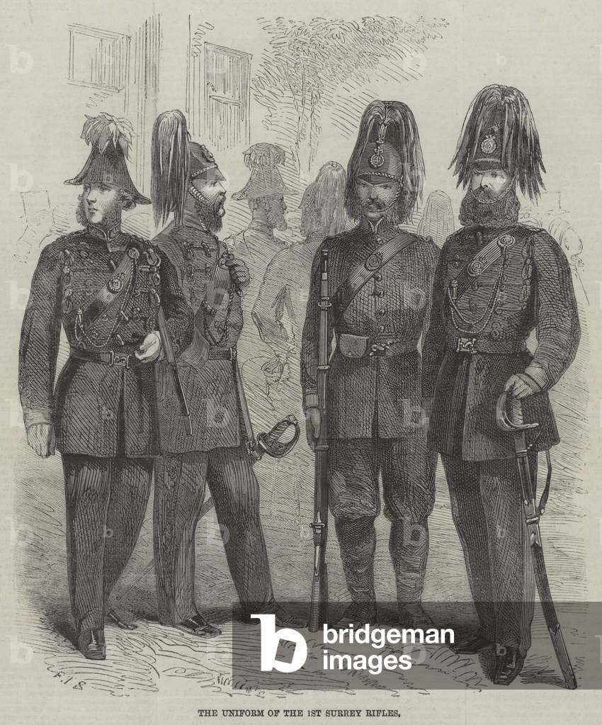 The Uniform of the 1st Surrey Rifles (engraving)