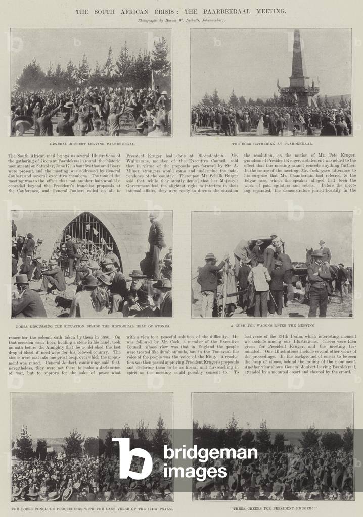 The South African Crisis, the Paardekraal Meeting (engraving)