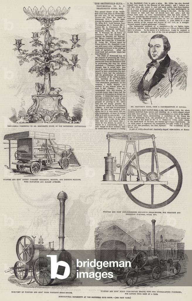 Agricultural Implements at the Smithfield Club Show (engraving)