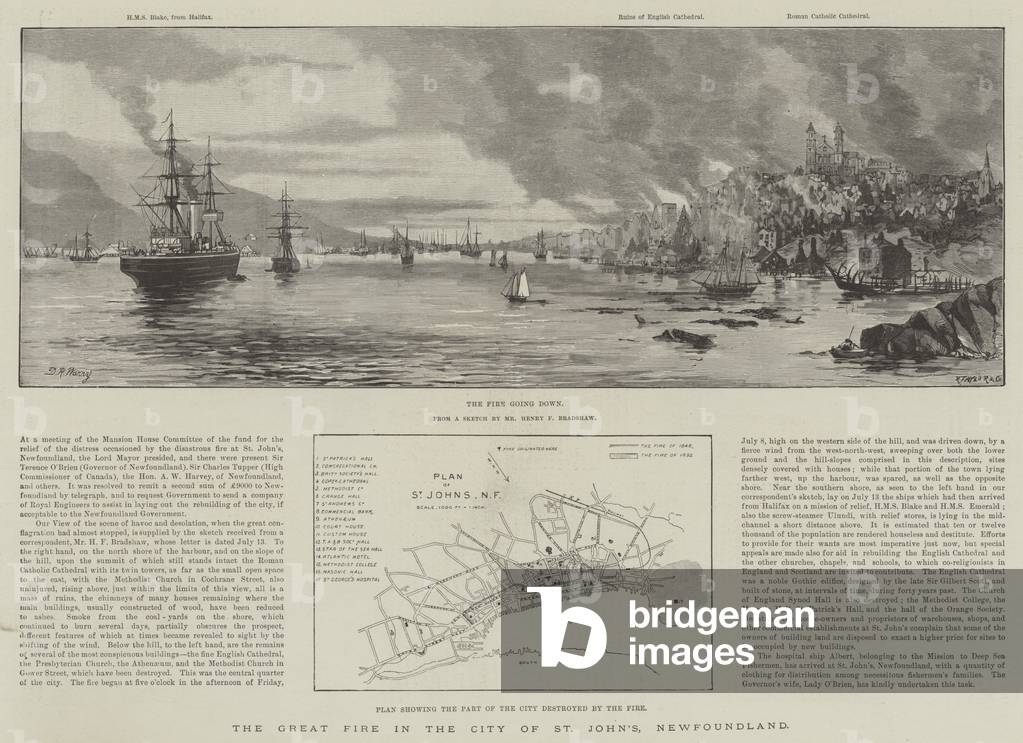 The Great Fire in the City of St John's, Newfoundland (engraving)