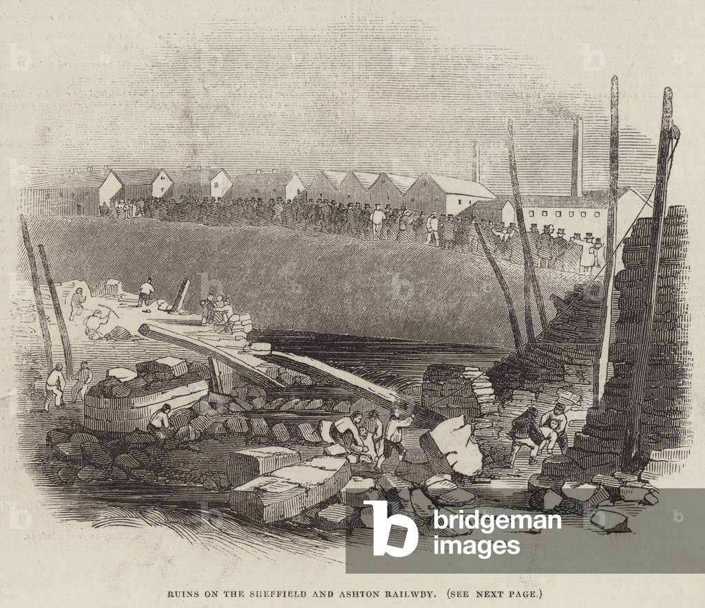 Ruins on the Sheffield and Ashton Railway (engraving)