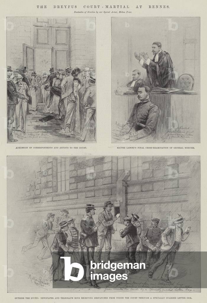 The Dreyfus Court-Martial at Rennes (litho)
