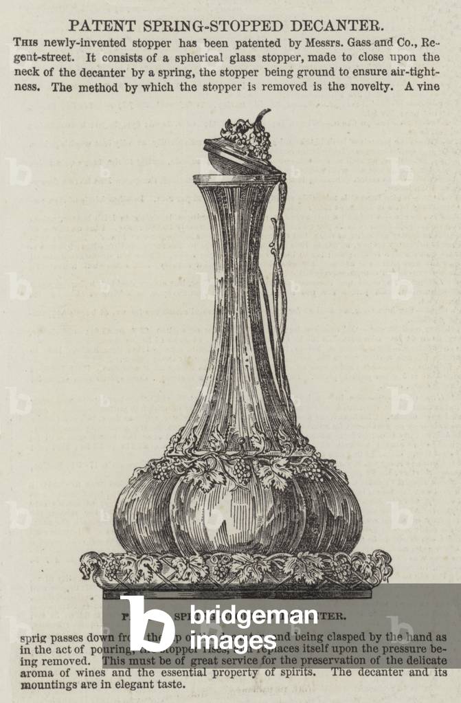 Patent Spring-Stopped Decanter (engraving)