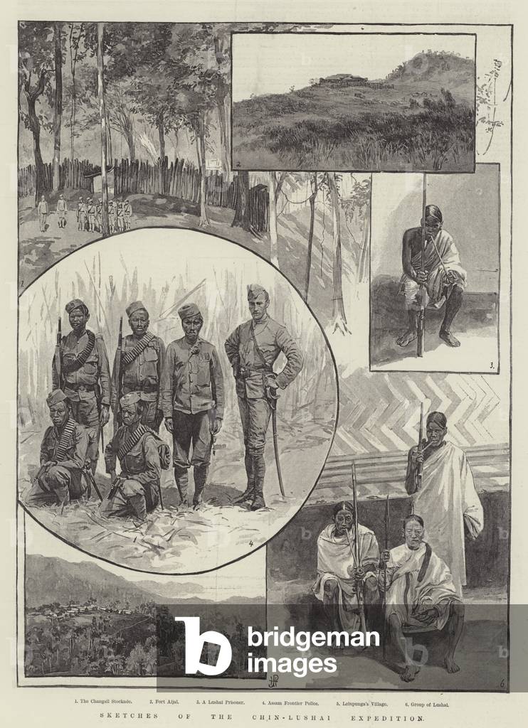 Sketches of the Chin-Lushai Expedition (litho)