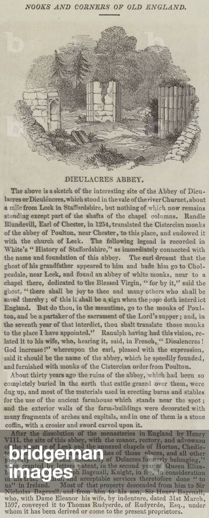 Dieulacres Abbey (engraving)