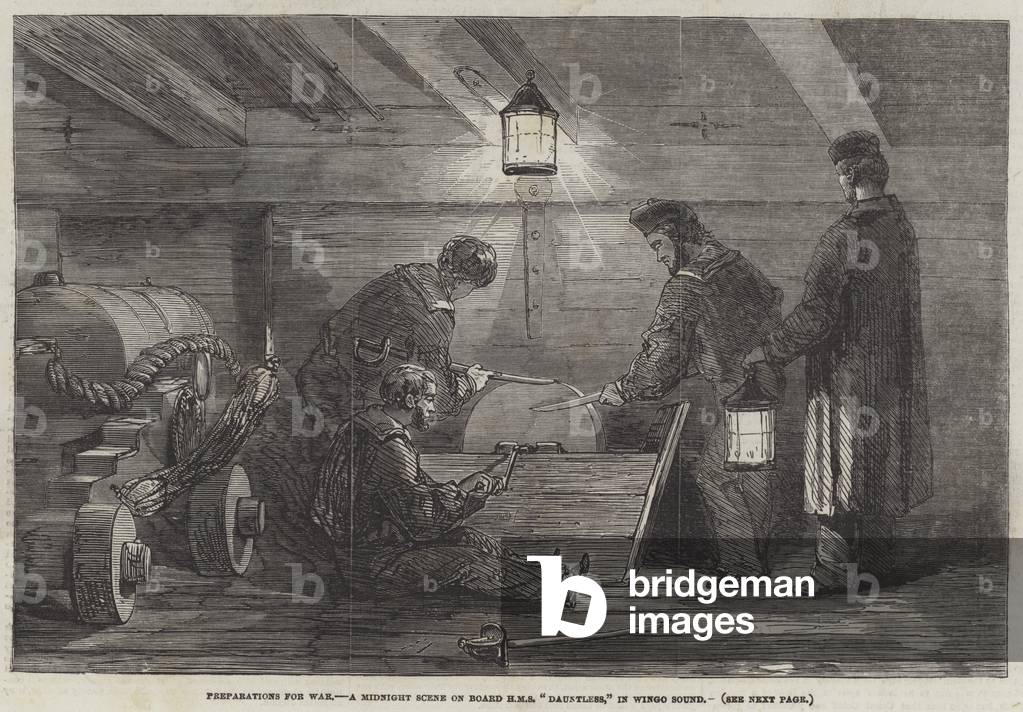 Preparations for War, a Midnight Scene on Board HMS 