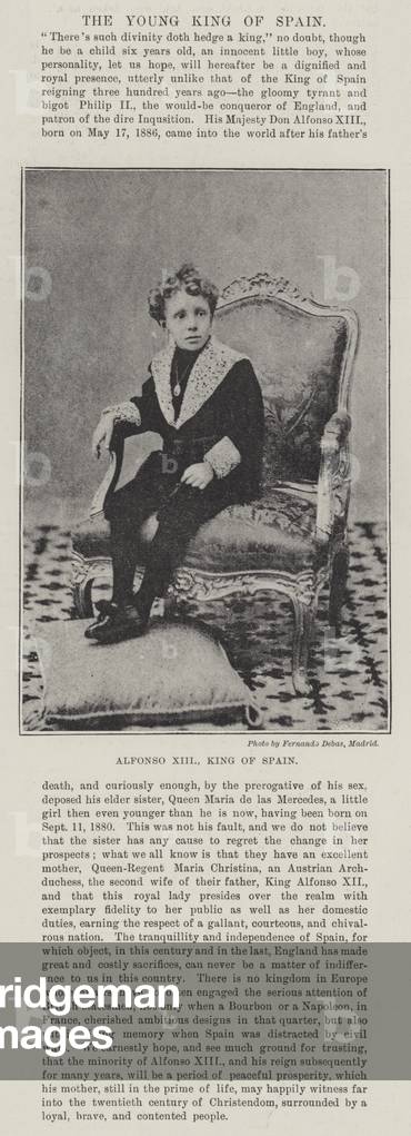 Alfonso XIII, King of Spain (b/w photo)