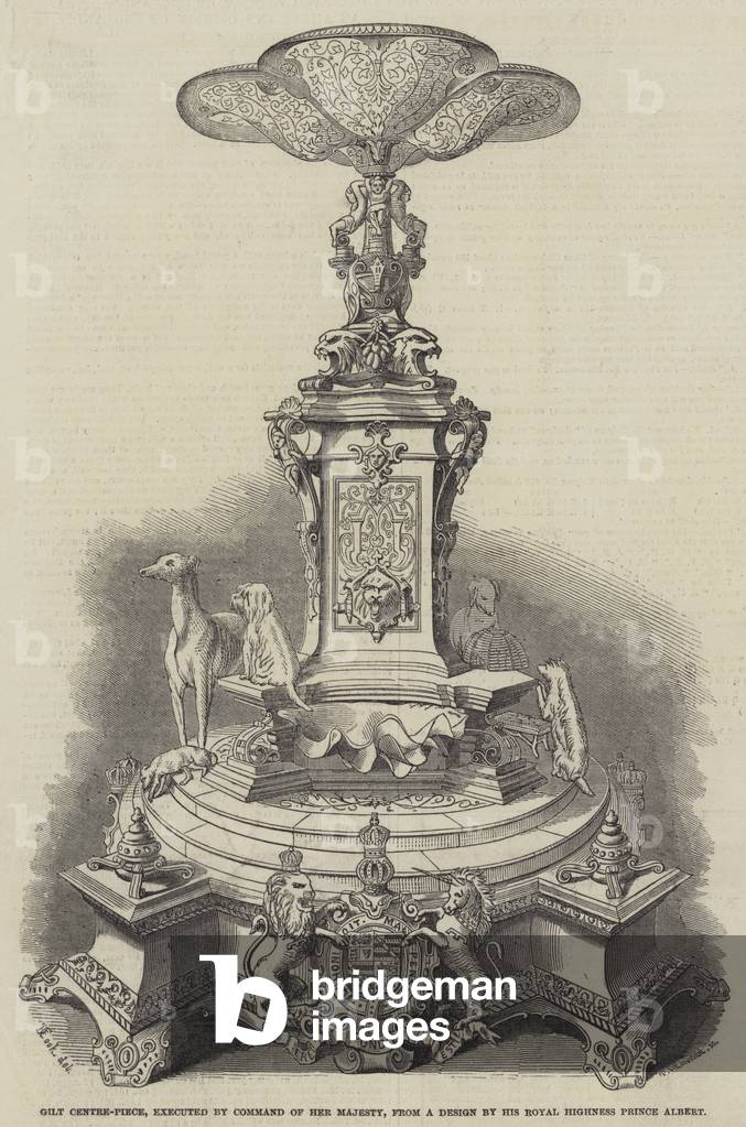 Gilt Centre-Piece, executed by Command of Her Majesty, from a Design by His Royal Highness Prince Albert (engraving)