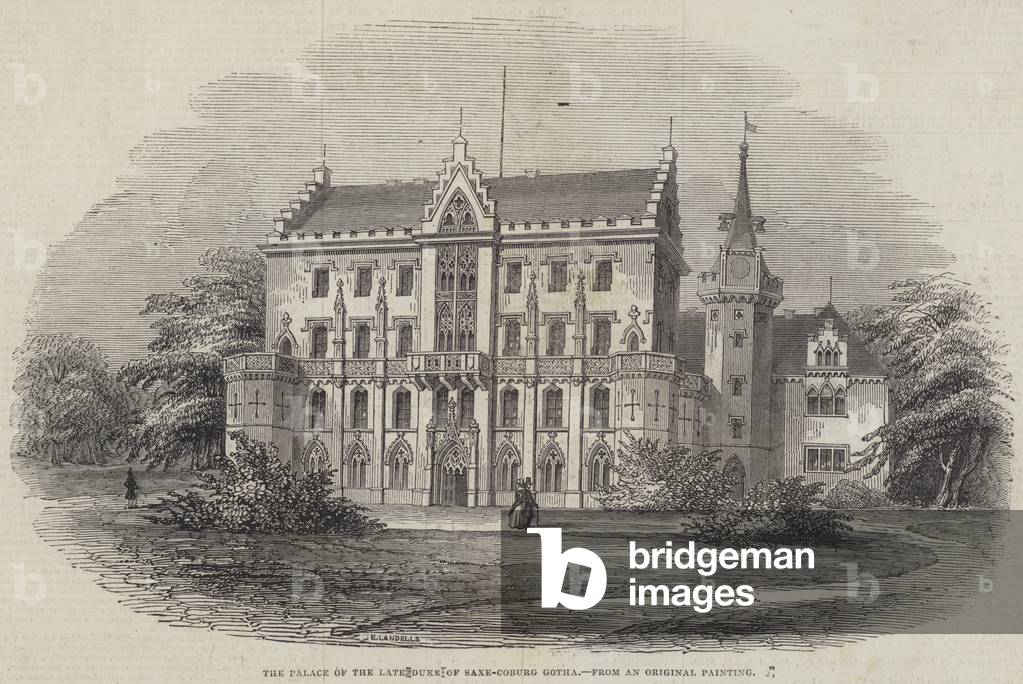 The Palace of the Late Duke of Saxe-Coburg-Gotha (engraving)