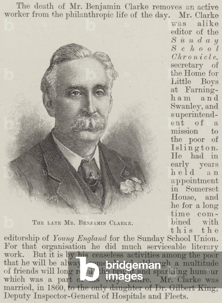 The late Mr Benjamin Clarke (engraving)
