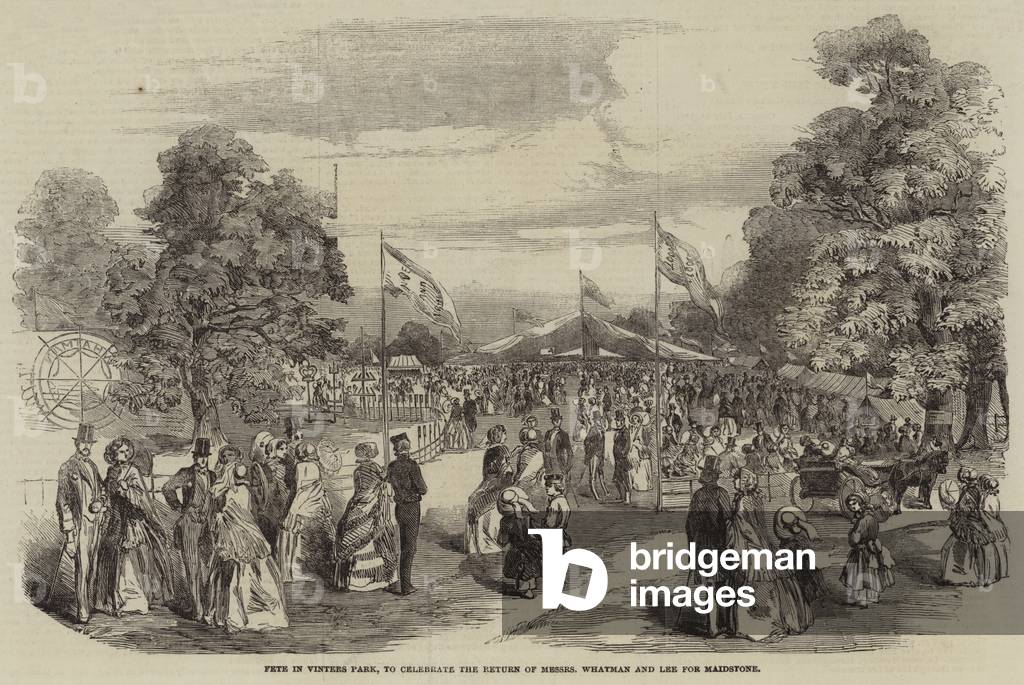 Fete in Vinters Park, to Celebrate the Return of Messers Whatman and Lee for Maidstone (engraving)