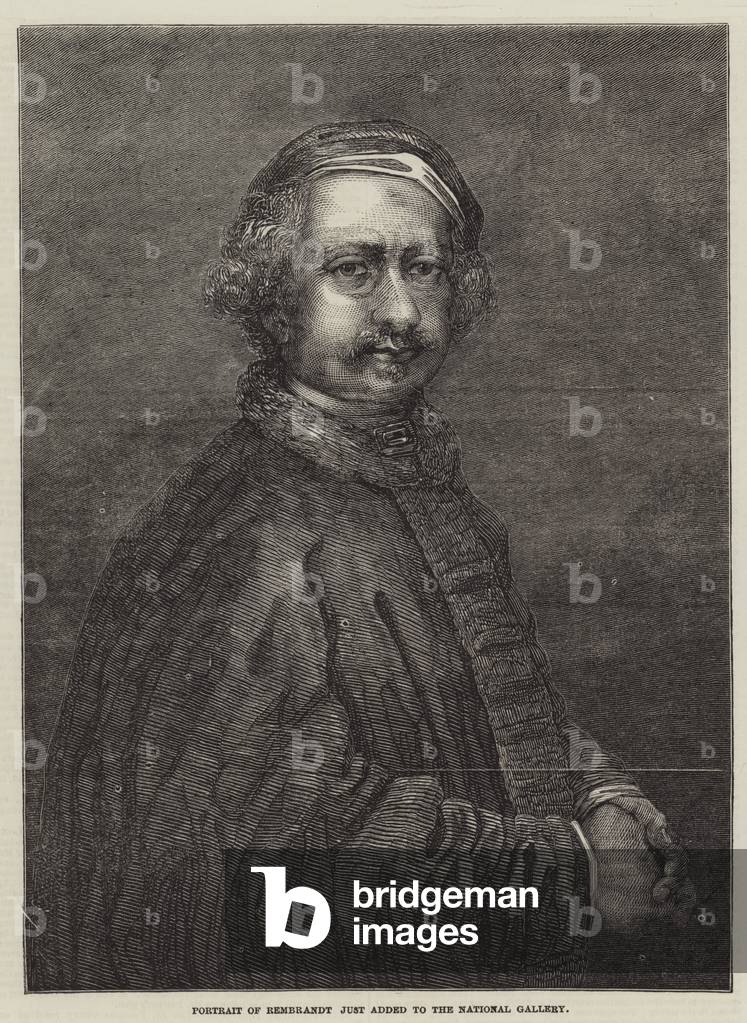 Portrait of Rembrandt just added to the National Gallery (engraving)