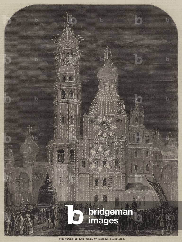 The Tower of Ivan Veliki, at Moscow, illuminated (engraving)