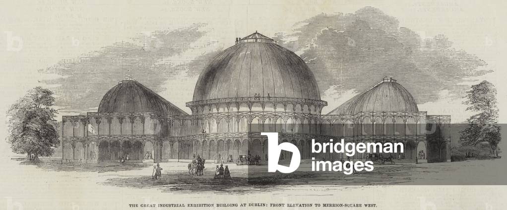 The Great Industrial Exhibition Building at Dublin, Front Elevation to Merrion-Square West (engraving)