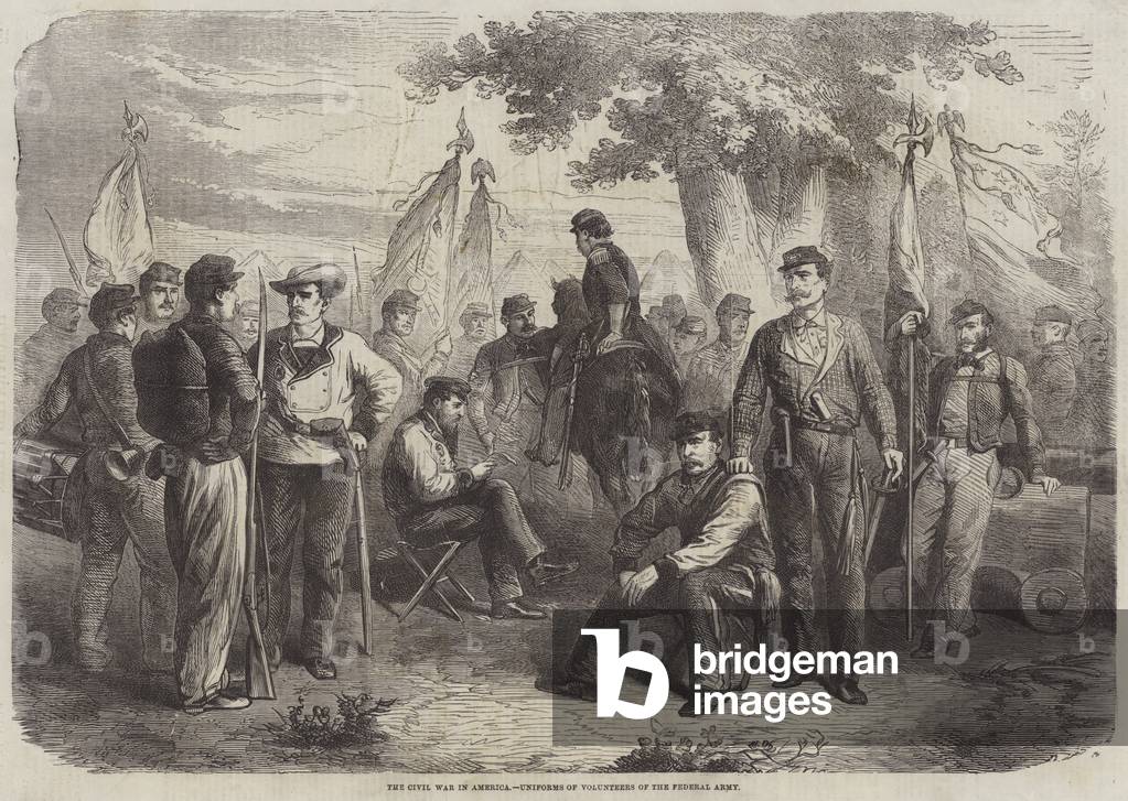 The Civil War in America, Uniforms of Volunteers of the Federal Army (engraving)
