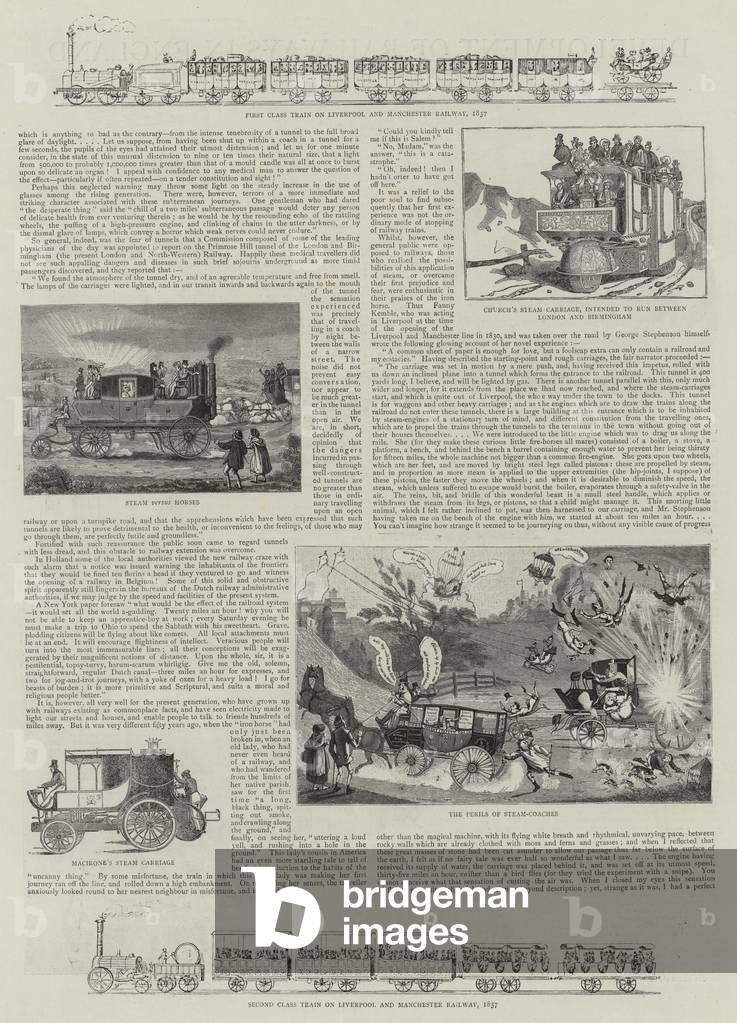 The Development of Railways in England (engraving)
