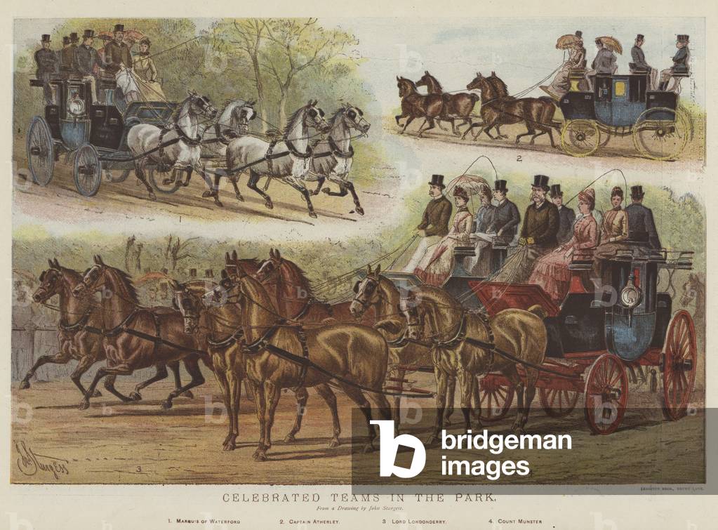 Celebrated Teams in the Park (colour litho)