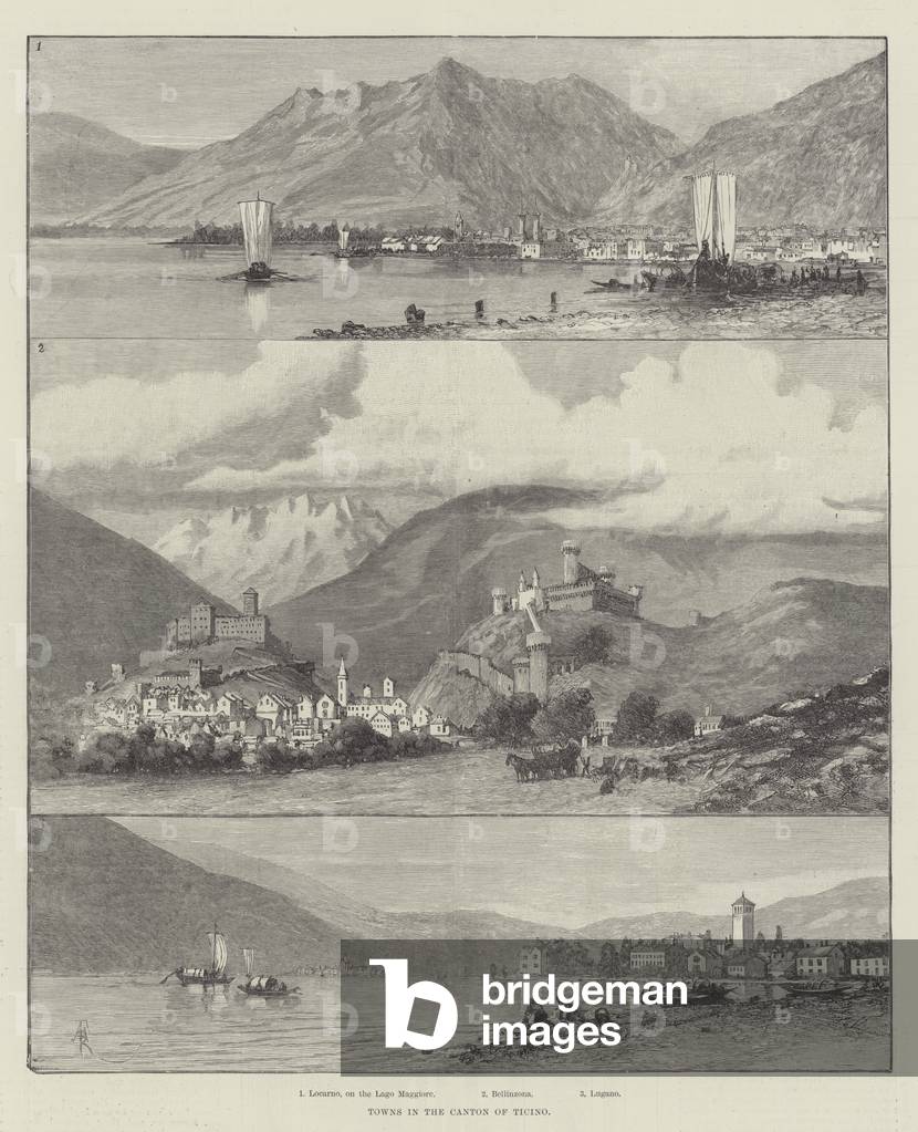 Towns in the Canton of Ticino (engraving)