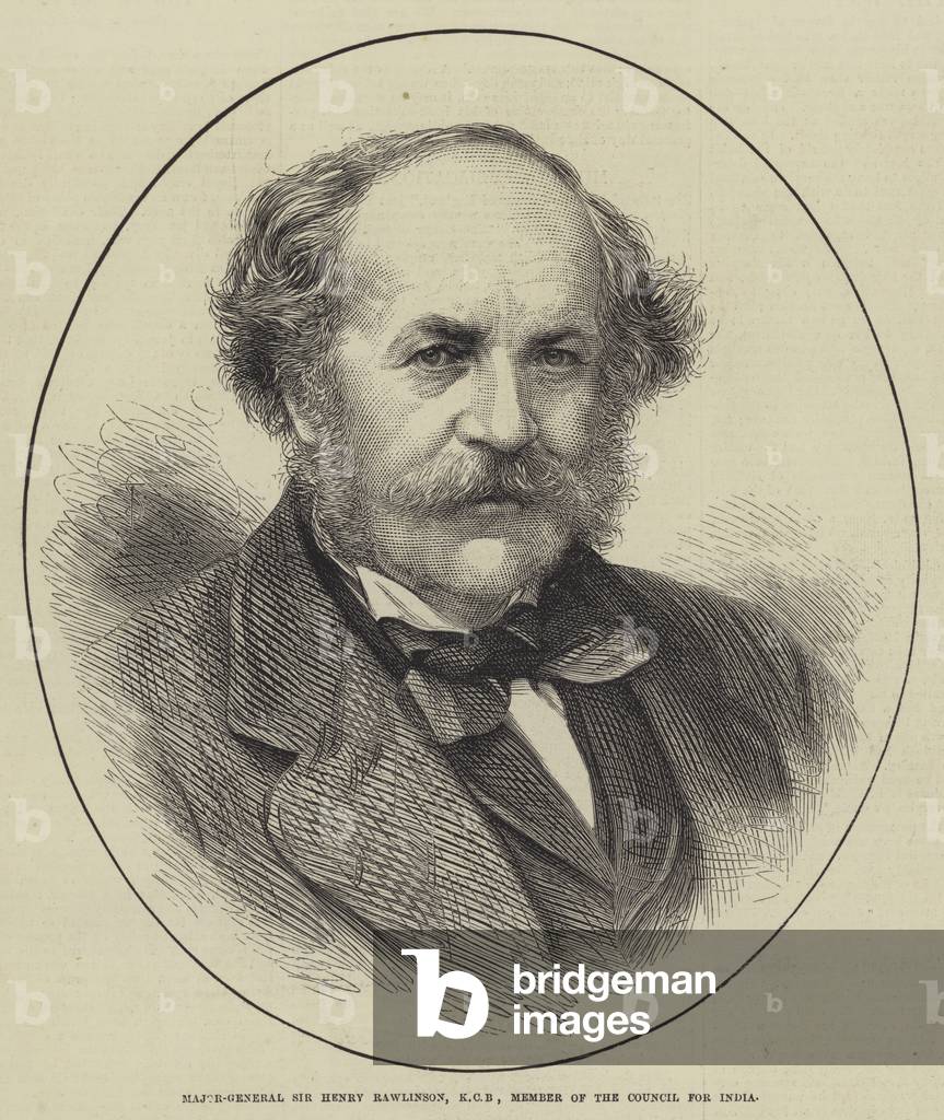 Major General Sir Henry Rawlinson, KCB, Member of the Council for India (engraving)