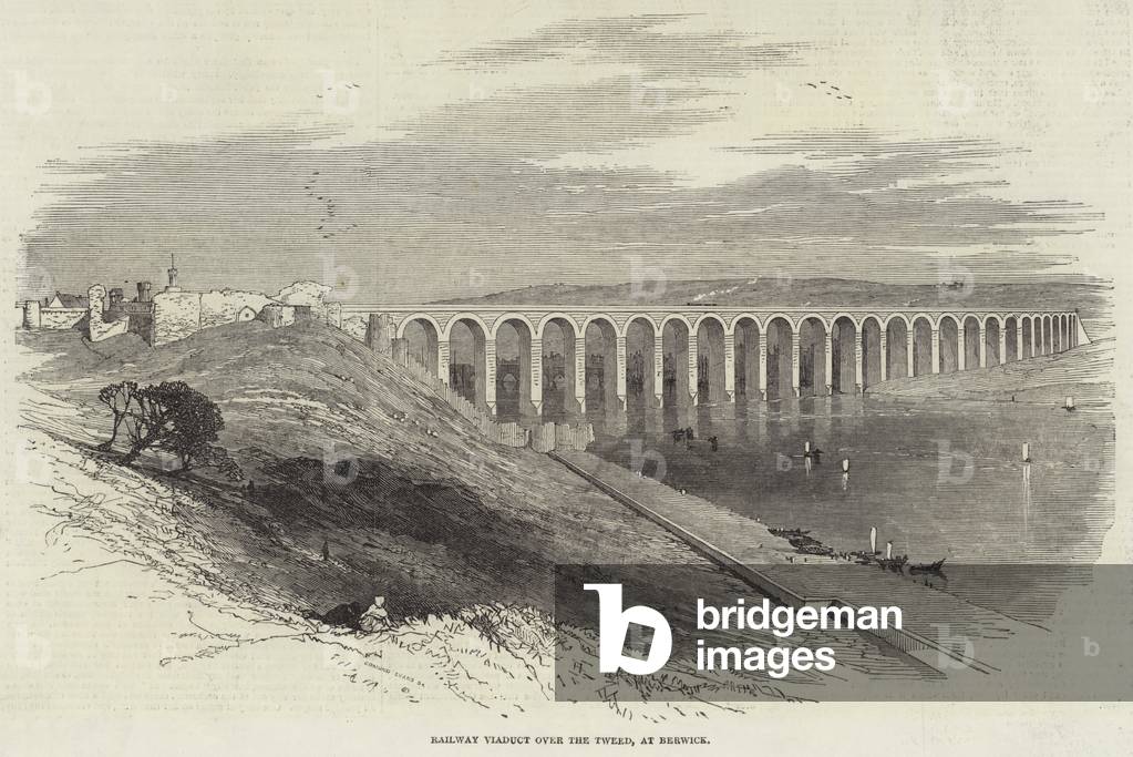 Railway Viaduct over the Tweed, at Berwick (engraving)