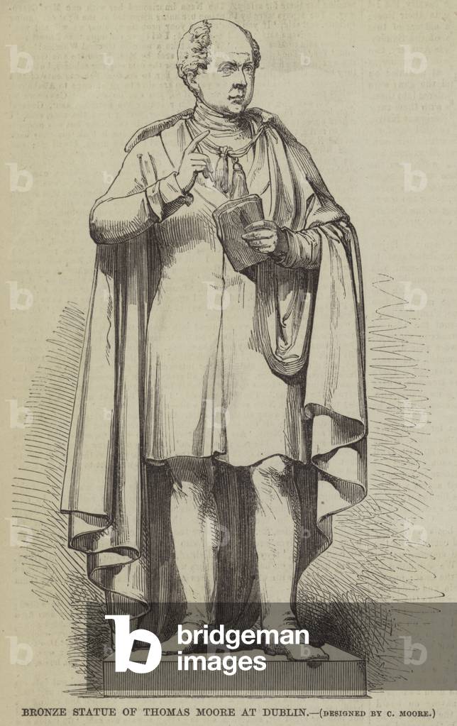 Bronze Statue of Thomas Moore at Dublin (engraving)