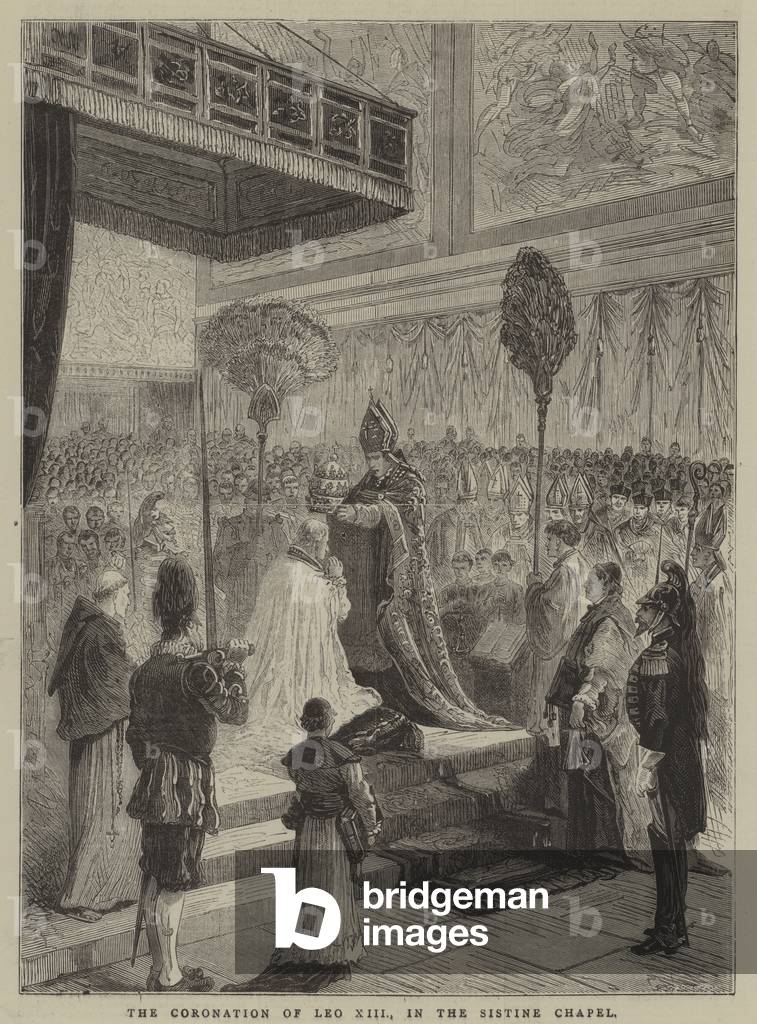 The Coronation of Leo XIII, in the Sistine Chapel (engraving)