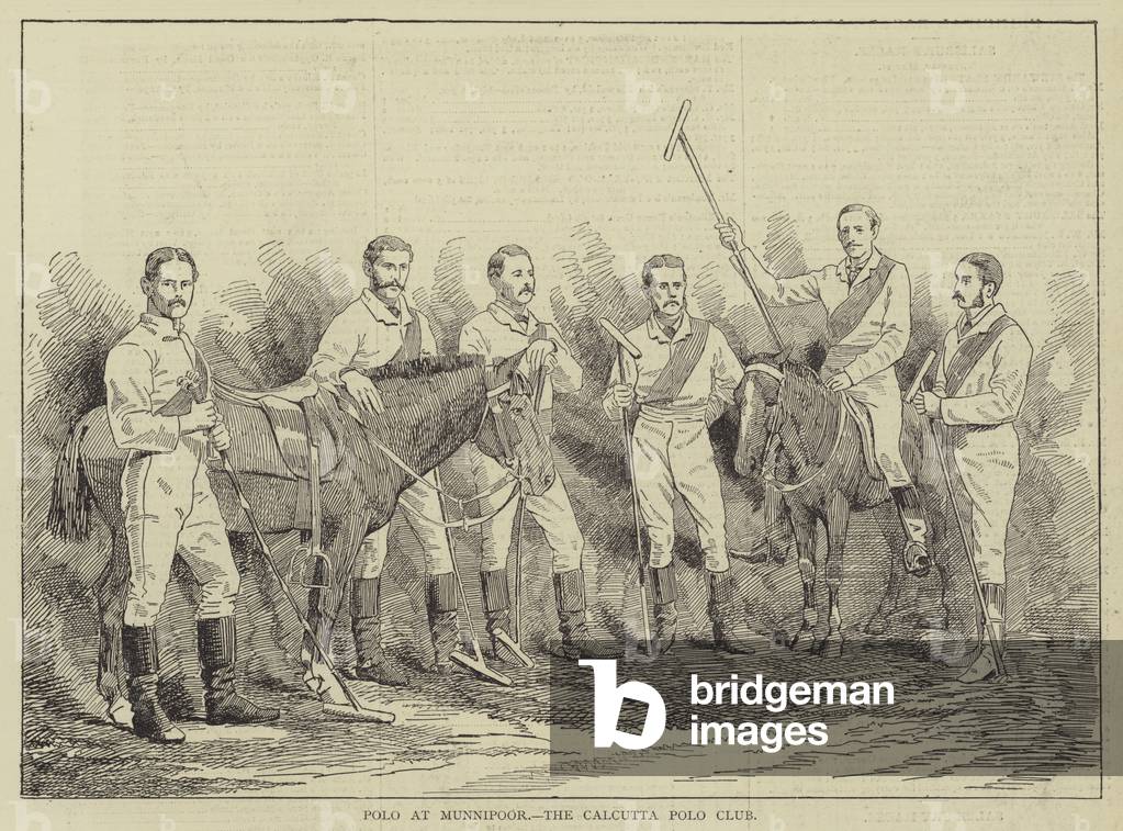Polo at Munnipoor, the Calcutta Polo Club (engraving)
