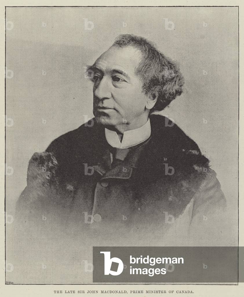 The late Sir John Macdonald, Prime Minister of Canada (b/w photo)