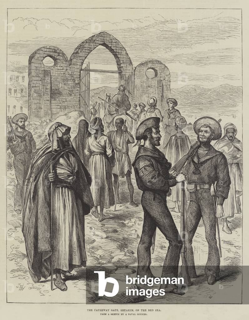The Causeway Gate, Souakim, on the Red Sea (engraving)