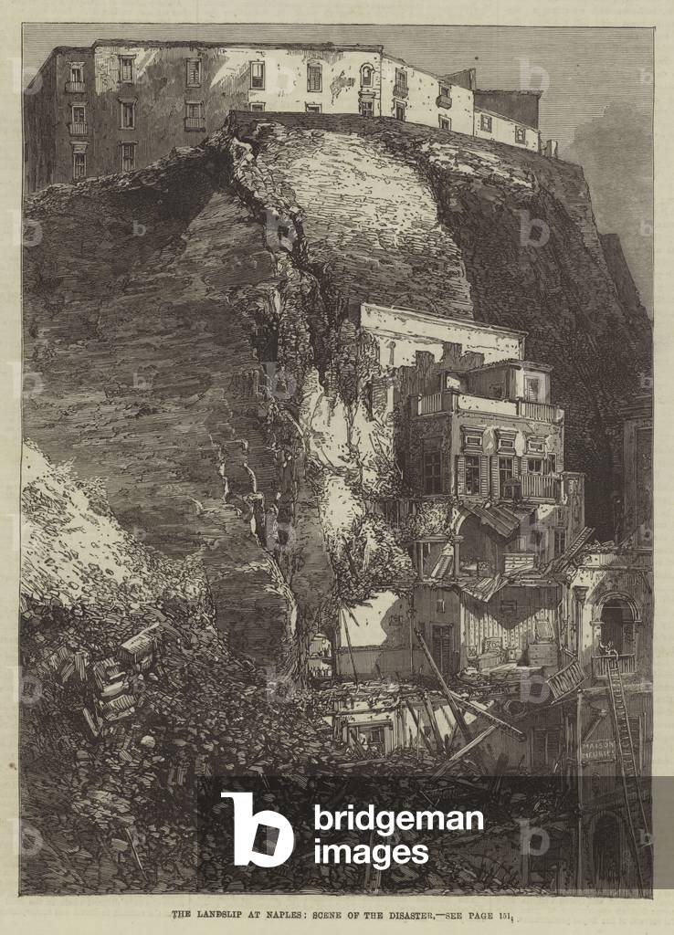 The Landslip at Naples, Scene of the Disaster (engraving)