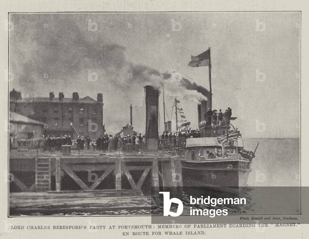 Lord Charles Beresford's Party at Portsmouth, Members of Parliament boarding the 