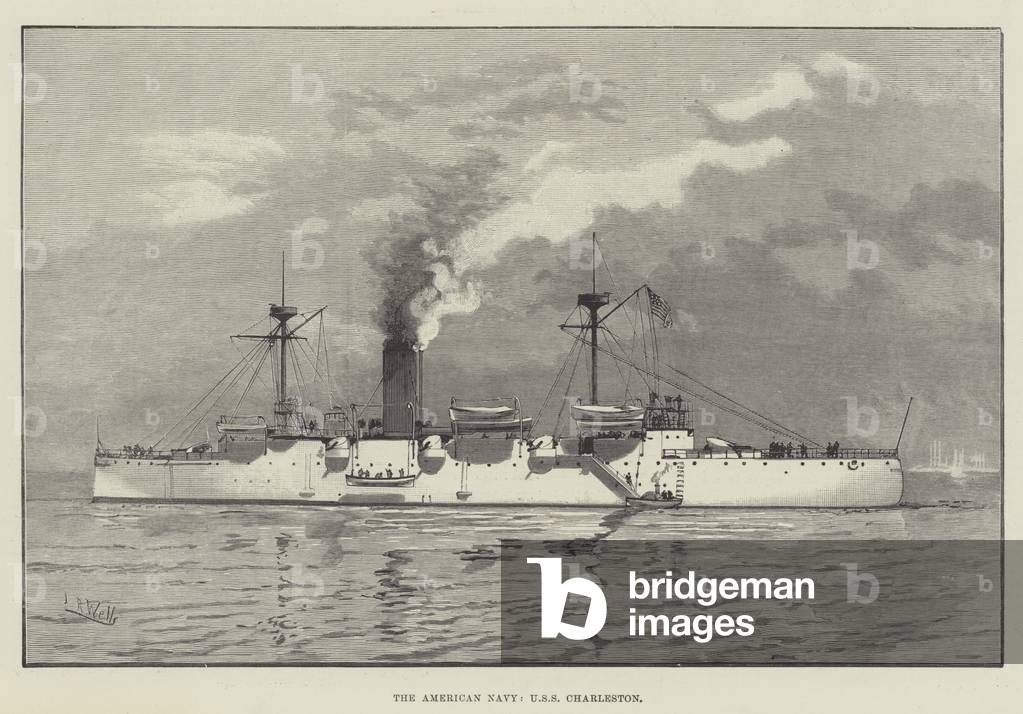 The American Navy, USS Charleston (engraving)