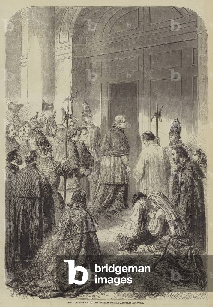 Visit of Pius IX to the Church of the Apostles at Rome (engraving)