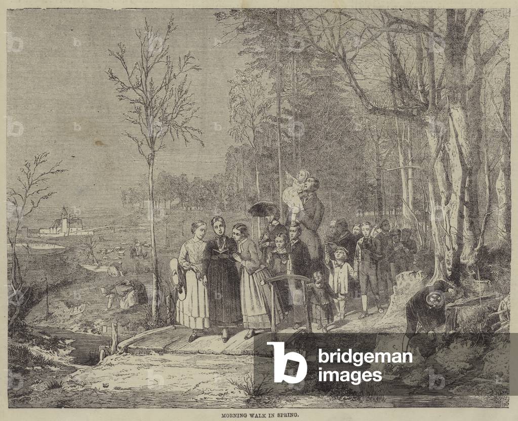 Morning Walk in Spring (engraving)