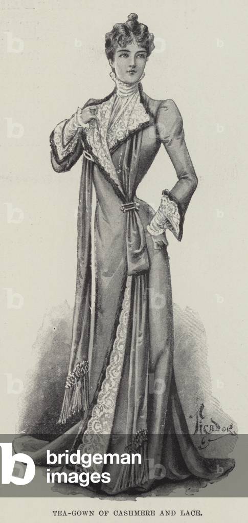 Tea-Gown of Cashmere and Lace (litho)