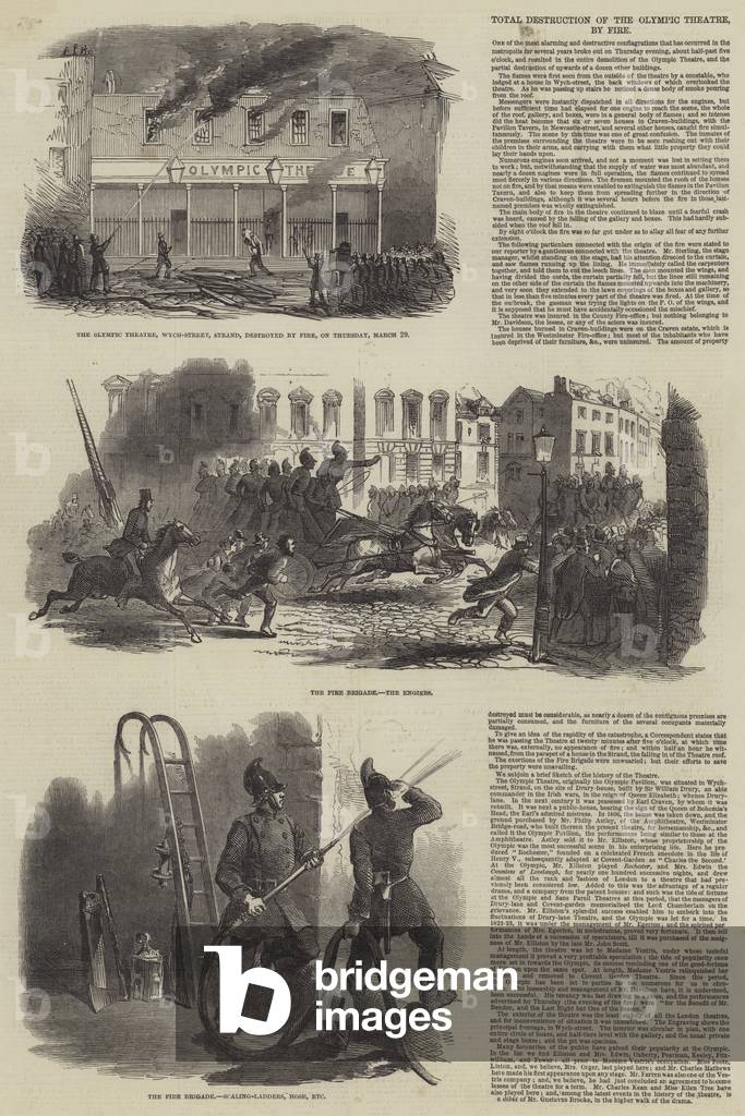 Total Destruction of the Olympic Theatre, by Fire (engraving)