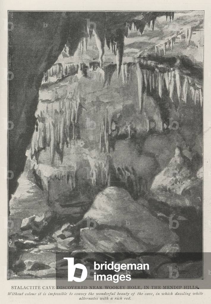 Stalactite Cave discovered near Wookey Hole, in the Mendip Hills (litho)