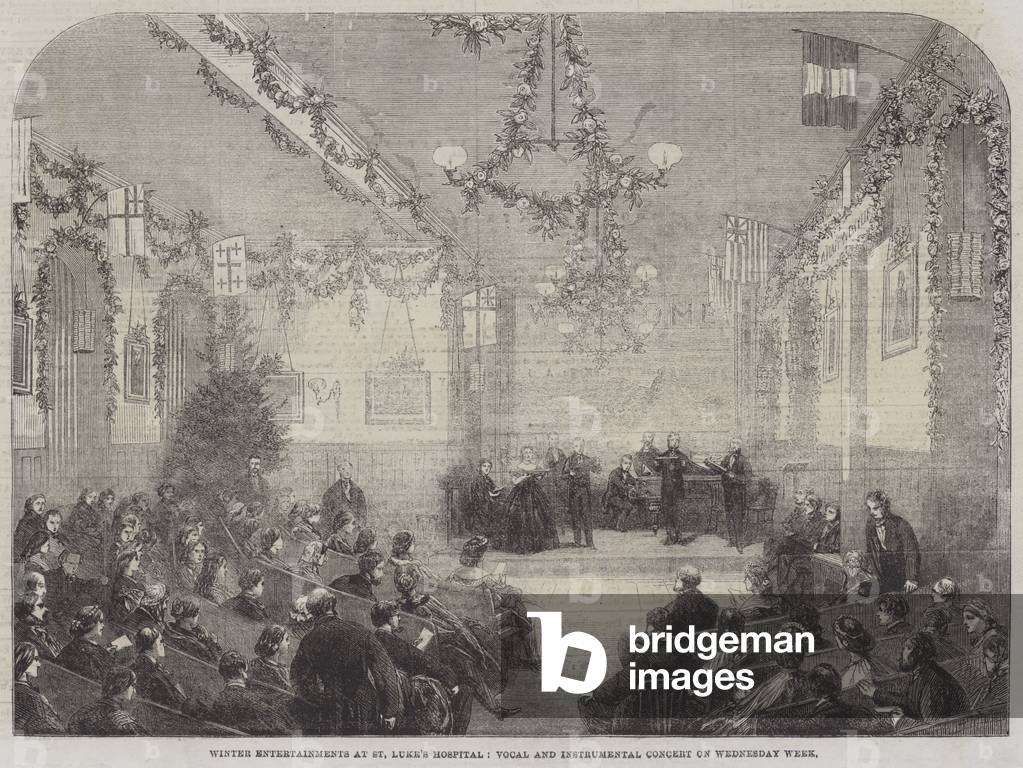 Winter Entertainments at St Luke's Hospital, Vocal and Instrumental Concert on Wednesday Week (engraving)