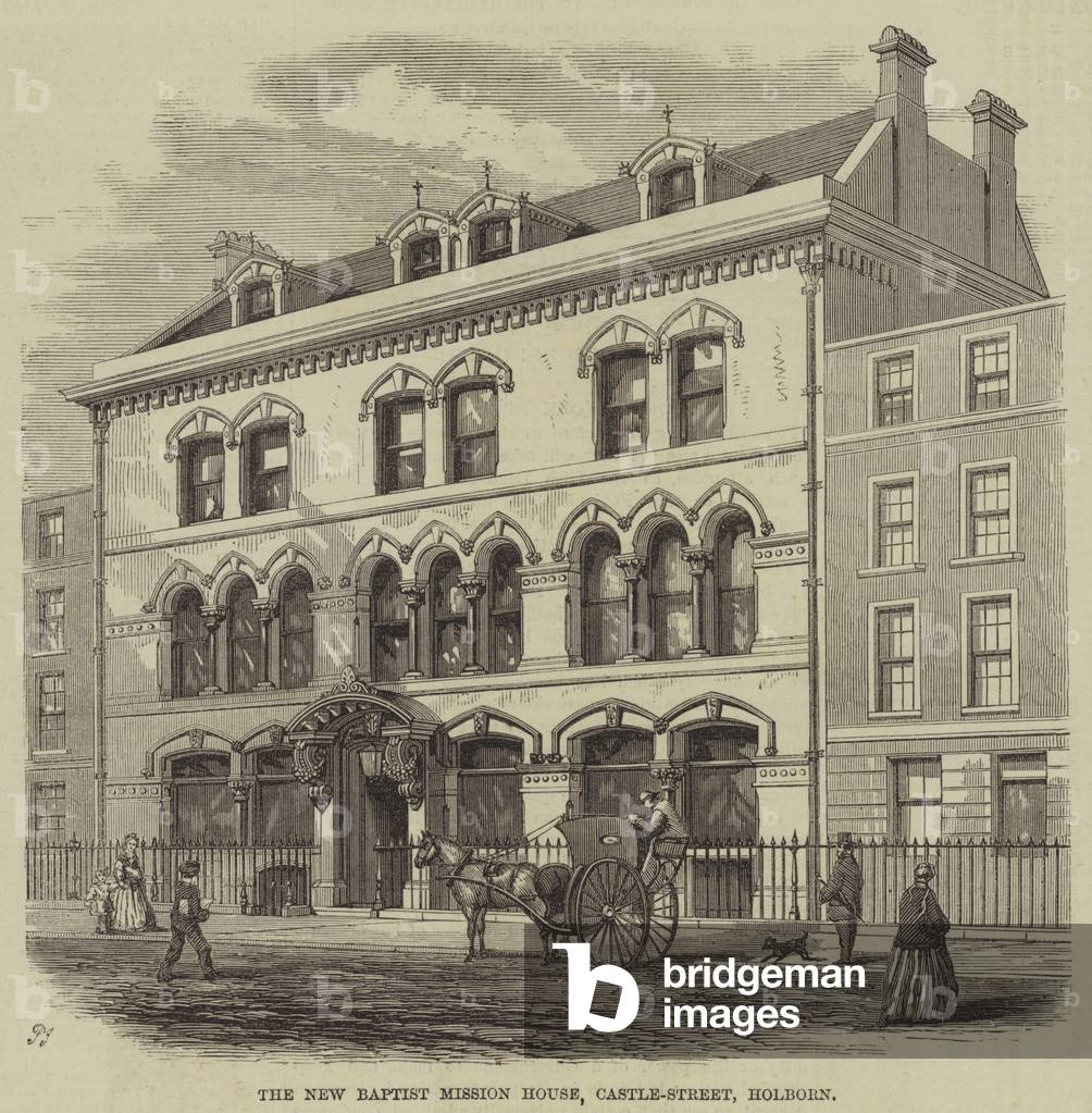 The New Baptist Mission House, Castle-Street, Holborn (engraving)