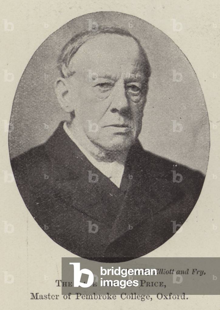 The late Reverend B Price, Master of Pembroke College, Oxford (b/w photo)