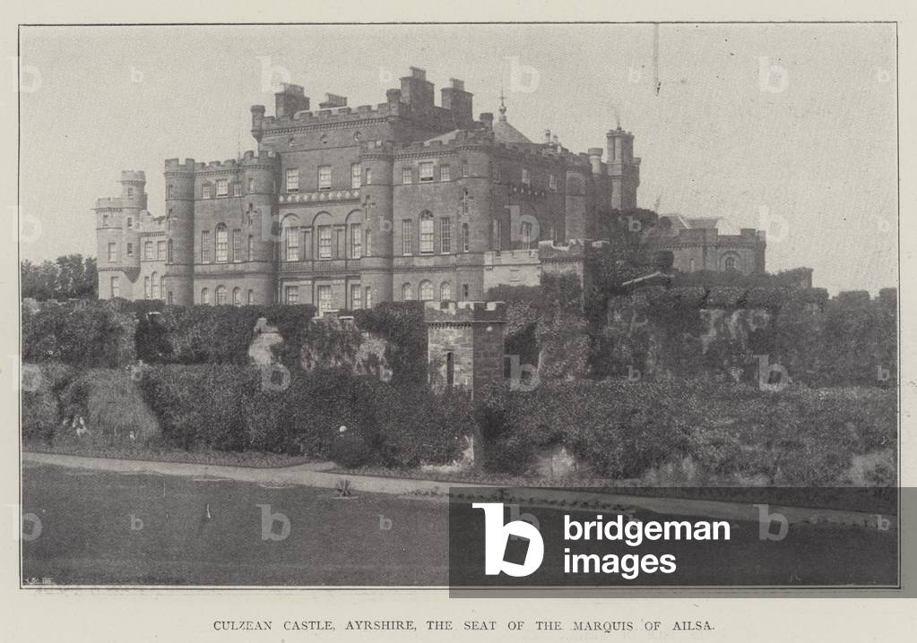 Culzean Castle, Ayrshire, the Seat of the Marquis of Ailsa (b/w photo)