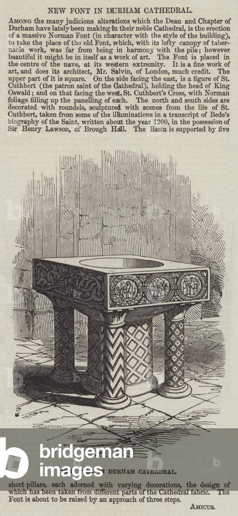 New Font in Durham Cathedral (engraving)
