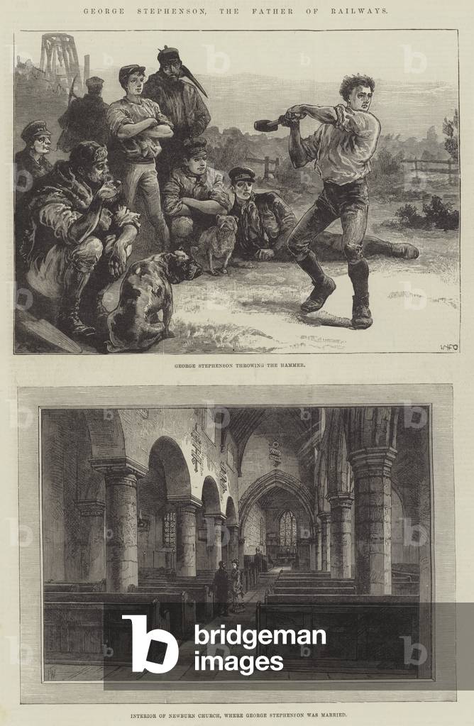 George Stephenson, the Father of Railways (engraving)